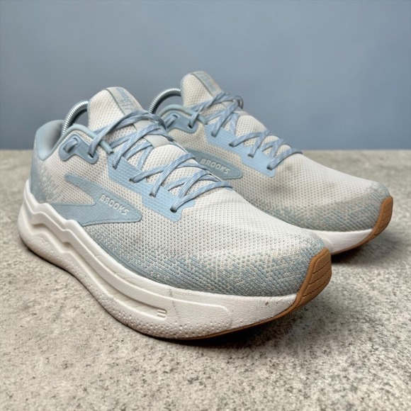 Brooks Shoes - Brooks Ghost Max Women 9.5 White Blue Running Shoes 1204201B163 Max Cushion